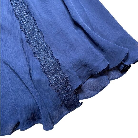 ANTHROPOLOGIE VA ET VIEN Silk Wrap Dress Blue Size 4 - Picture 11 of 13